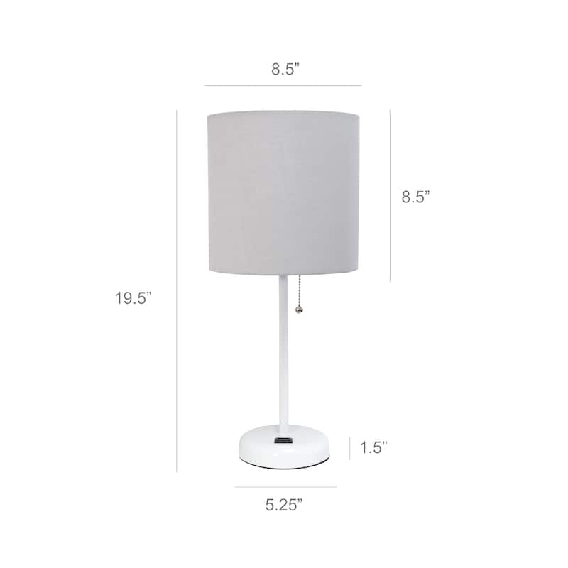 Simple Designs 9.5" Desk Lamp with Charging Outlet and LED Bulb Included - 19.50