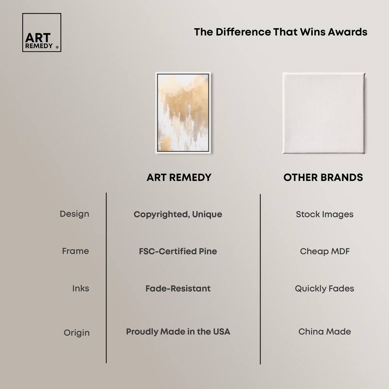 Soft Grey Glam Gold Canvas by Art Remedy