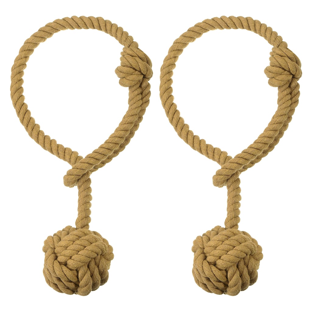 2Pcs Curtain Tiebacks Rope w Single Ball for Indoor/Outdoor Curtains