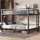 preview thumbnail 1 of 7, Metal Queen over Queen Bunk Bed for Teens and Adults,Space-Saving/Noise Reduced/No Box Spring Needed Black