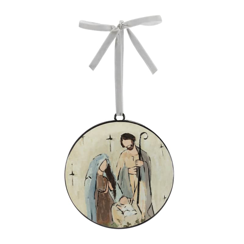 Holy Family Christmas Disc Ornaments - 6" - 12ct