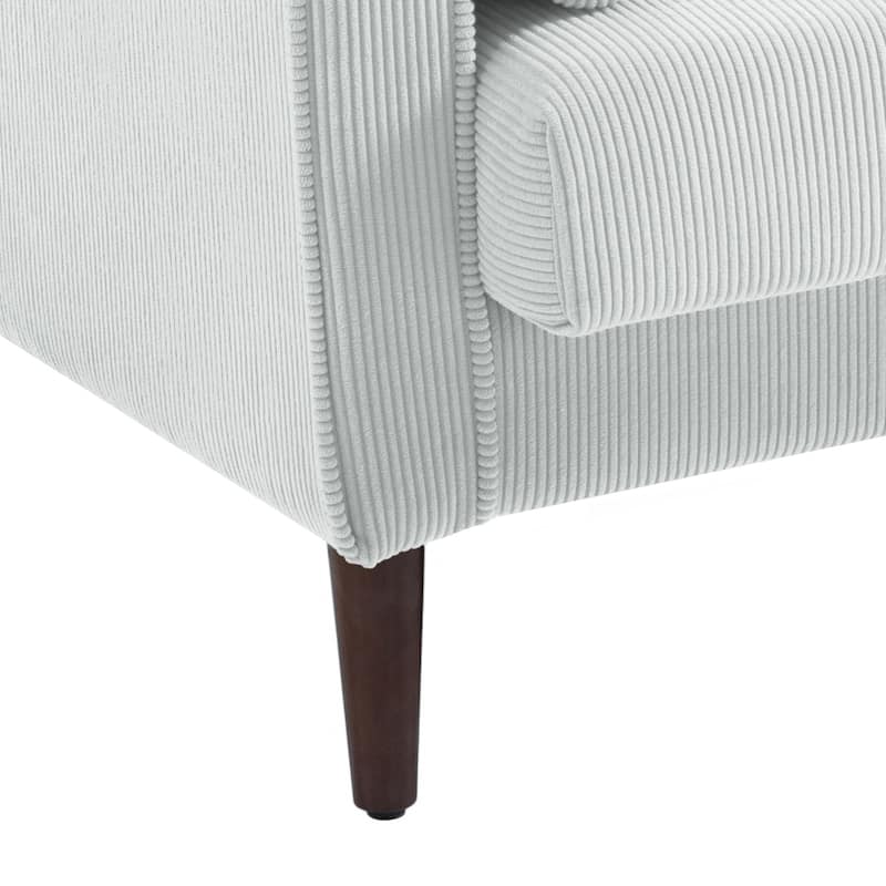 Modern Corduroy 2 Seater Sofa with Bolster Pillows