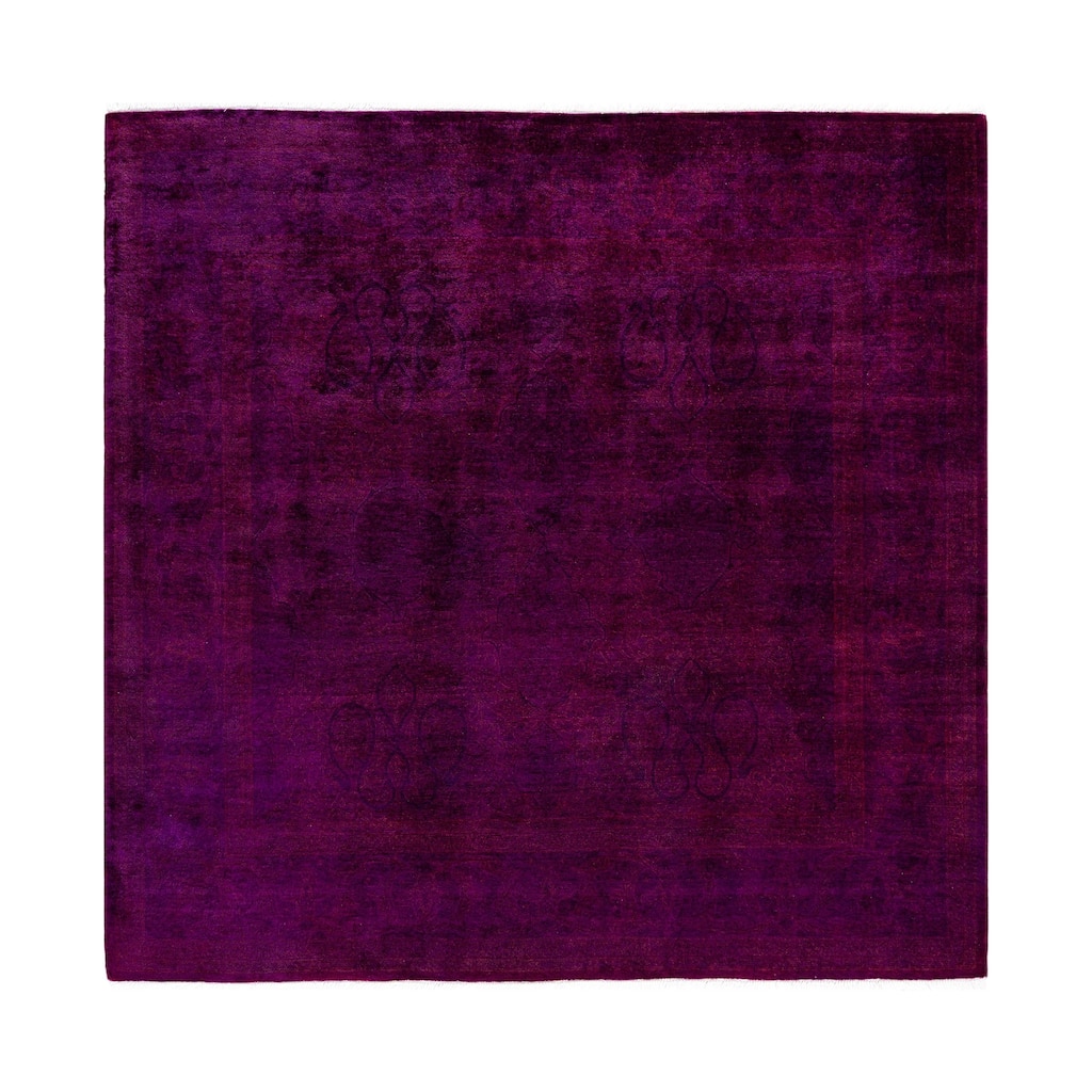 Overdyed One-of-a-Kind Hand-Knotted Area Rug - Purple - 5' 0" x 5' 1"
