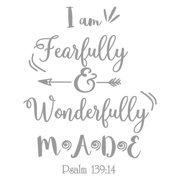 Shop I Am Fearfully And Wonderfully Made Decal Psalm 139 14 Wall Art Overstock 31998038
