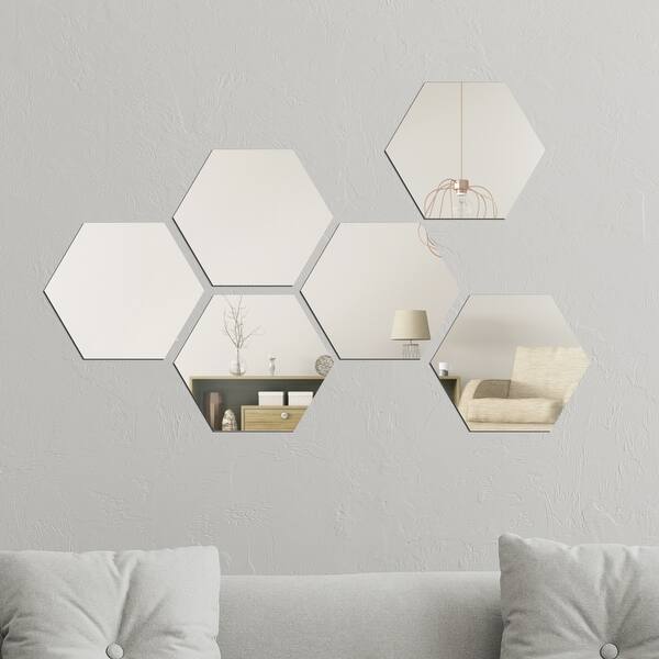 Walplus Minimalist Hexagon Acrylic Wall Mirror Tiles Diy Home Decor Overstock 31866828