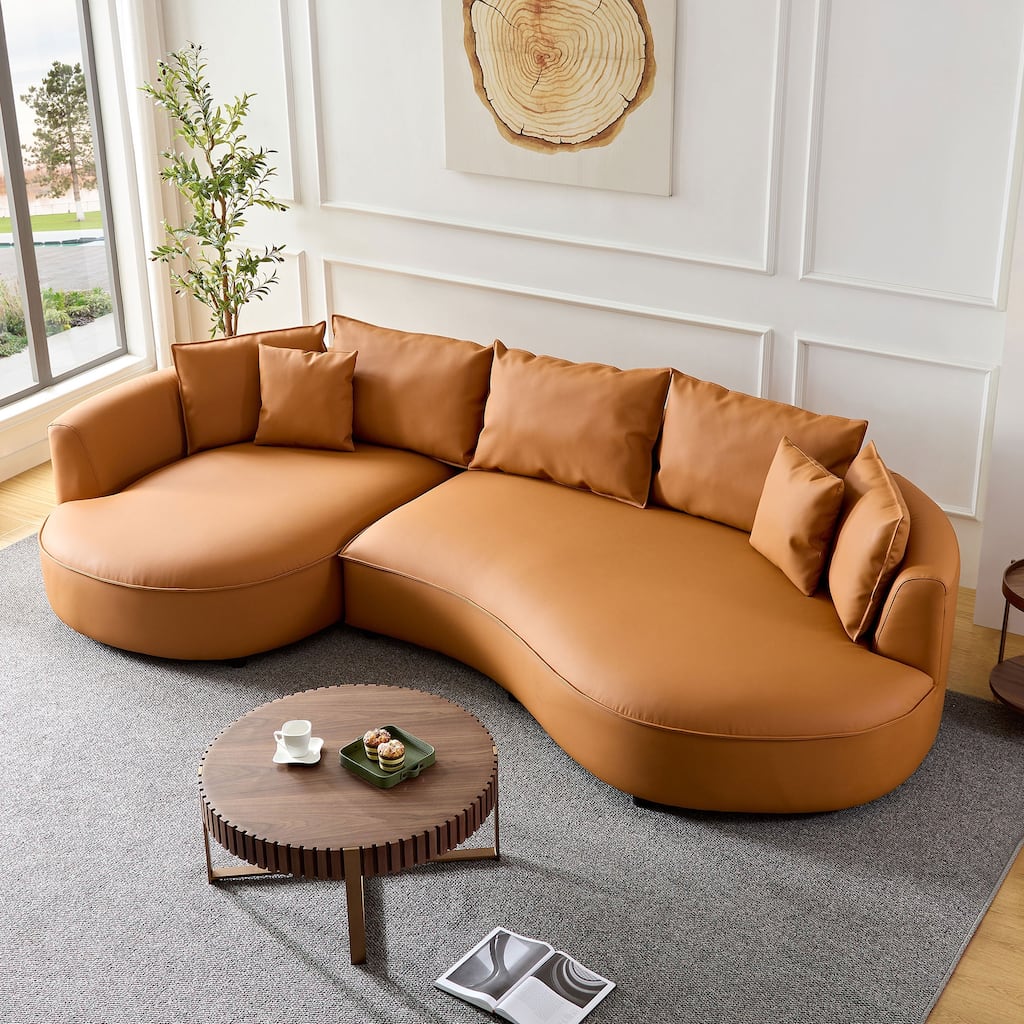L-Shaped Leather Sectional Sofa with Chaise – Large Luxe Couch for Living Room