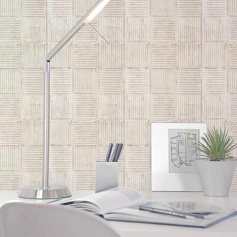 Galerie Wallcoverings Grunge Geometric Steel Plates Effect Non-woven Matte Wallpaper Roll