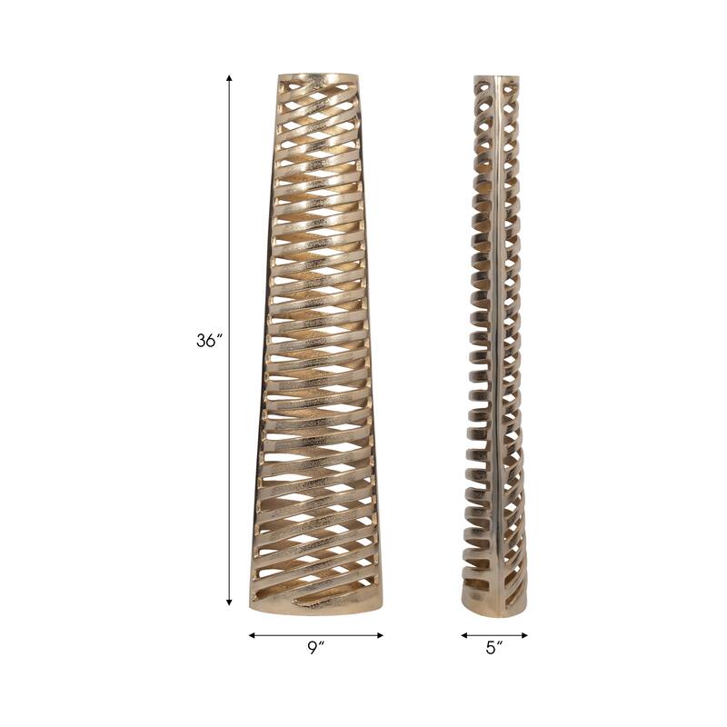 Sagebrook Home Elegant Floor Vase in Gold - Decorative Tall Vase for Posh Interiors, Aluminum, Home Decor Essentials