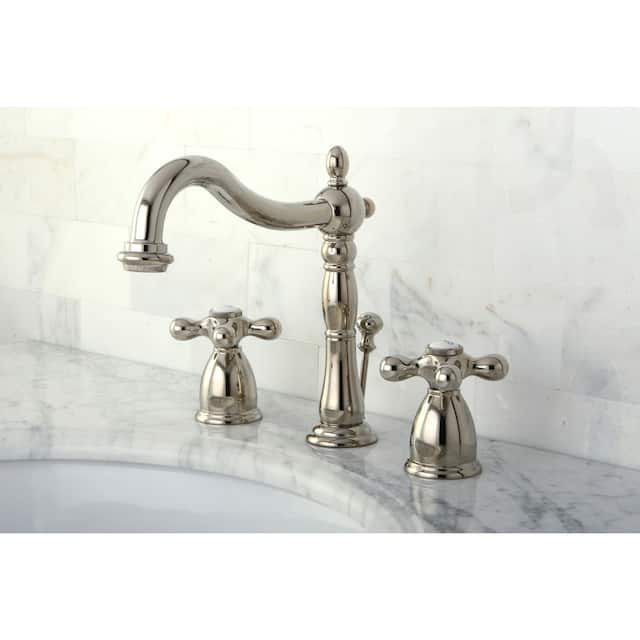 Heritage 8 in. Widespread Bathroom Faucet - Polished Nickel