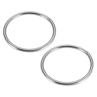 Welded O Ring, 80 x 5mm Strapping Round Rings Stainless Steel 2pcs ...