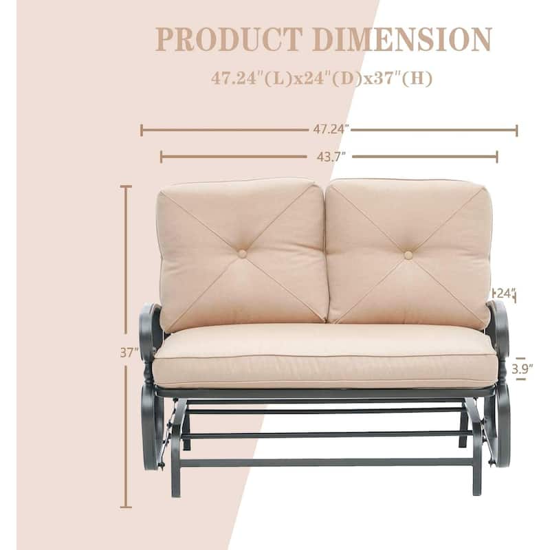 Nista 2 Person Outdoor Patio Glider Garden Bench Rocker Chair by Havenside Home