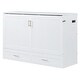 preview thumbnail 7 of 11, Queen Storage Bed Pulley Structure Murphy Bed Wall Platform Bed, White