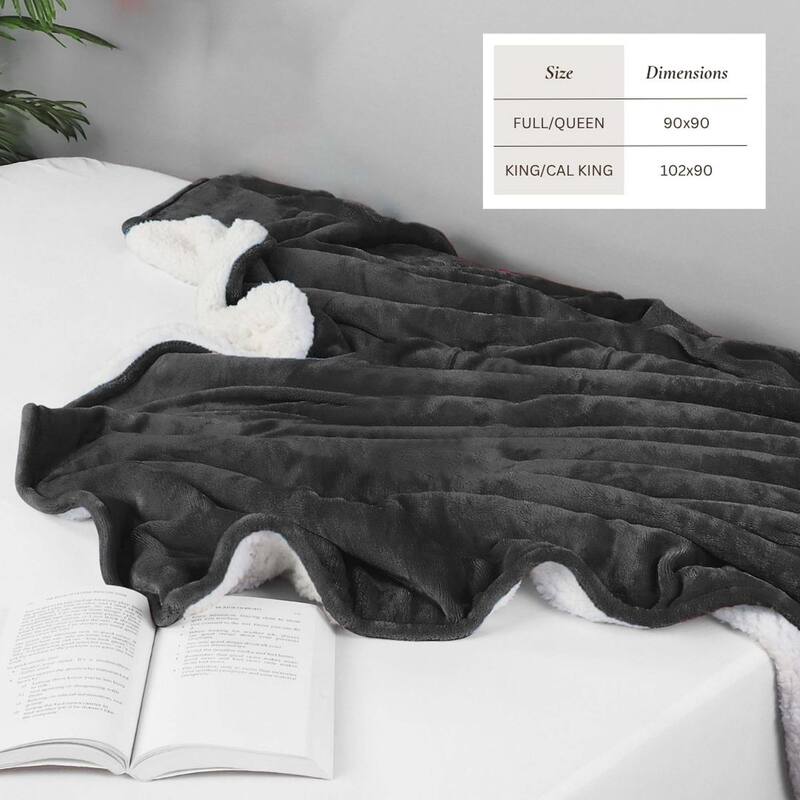 Linery & Co. Velvet Plush Reversible Sherpa Bed Blanket