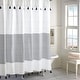 preview thumbnail 14 of 12, Porch & Den Onassis Modern Stripe Tassel Shower Curtain Navy