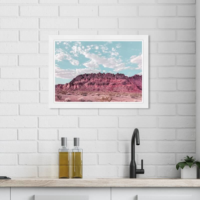 Wynwood Studio Prints Nature and Landscape Pink on the Rocks Brown and Rustic Wall Art Canvas Print - White
