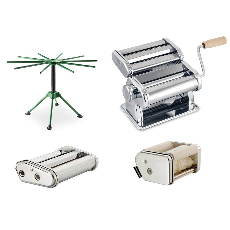 Fantes Pasta Making Machine with 2 Attachments and Collapsible Drying Rack, The Italian Market Original since 1906