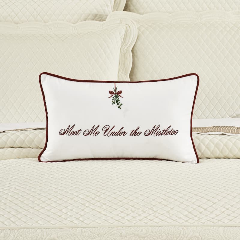 Mistletoe Pillow Boudoir Embellished Decorative Throw Pillow