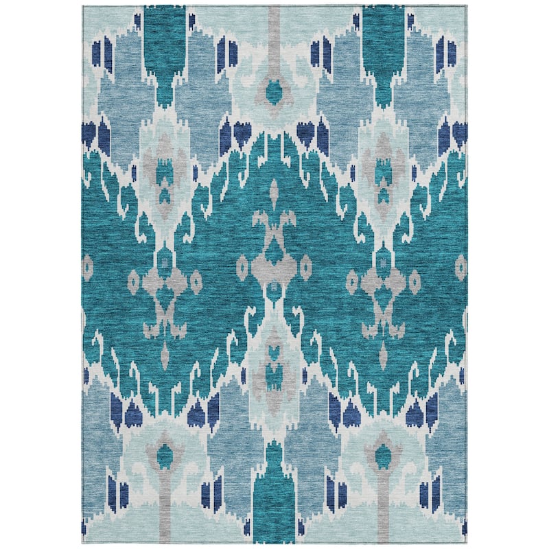 HomeRoots Ikat Transitional Rectangle Outdoor Rug