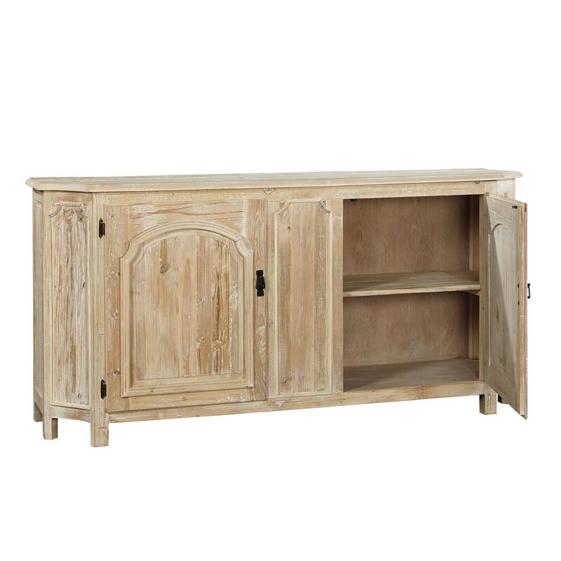 Cambridge 74-inch Reclaimed Pine Wood Sideboard Buffet Cabinet
