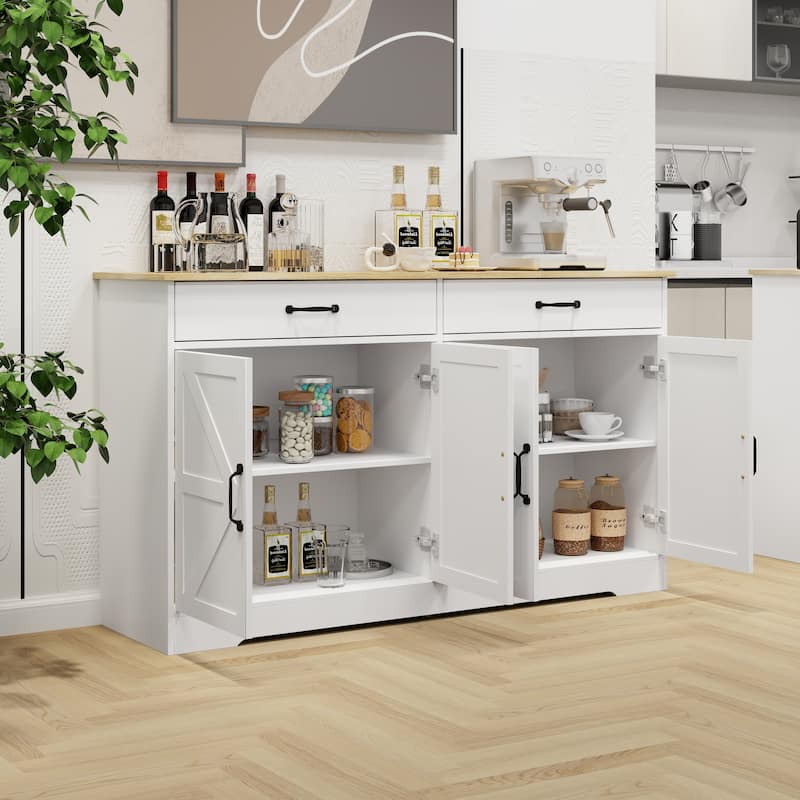 Large Farmhouse Buffet Cabinet Storage Sideboard