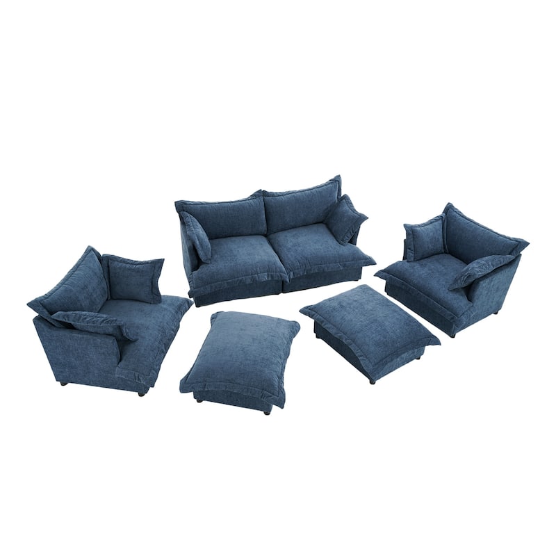 6-Piece Chenille Cloud Modular Living Room Set