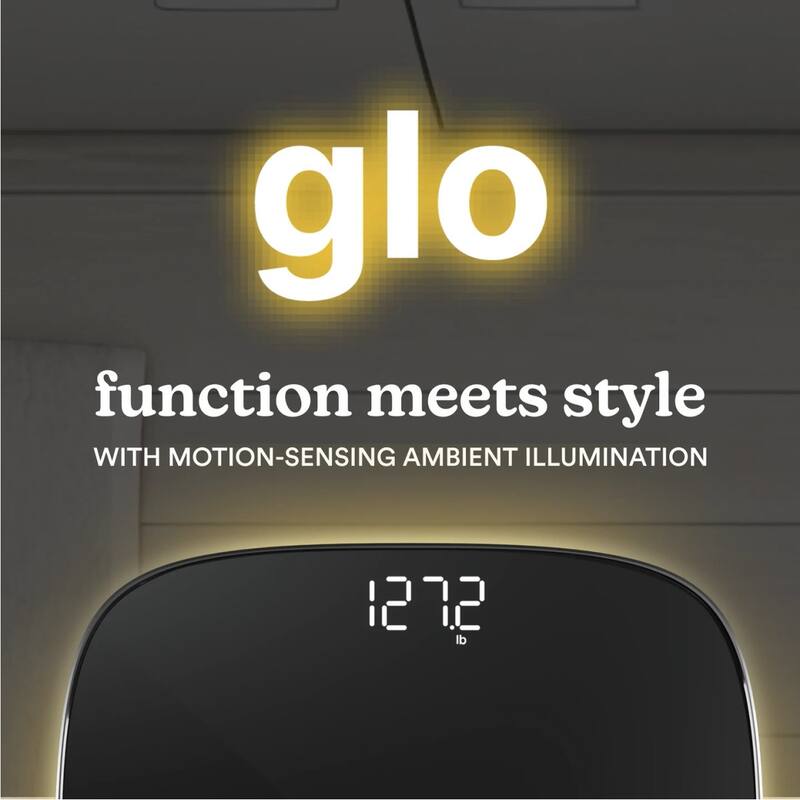 Homedics Essential Glo™ Digital Bathroom Scale with Ambient Motion-Sensing Illumination - Black