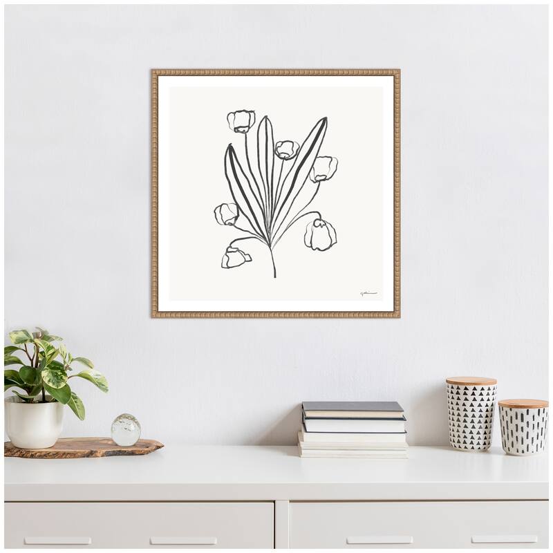 Kate and Laurel Floral Bouquet by Gabrielly Guedes Framed Canvas Wall Art Print