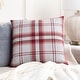preview thumbnail 1 of 4, Kip Classic Plaid Knit 22-inch Throw Pillow Cover Only - Burgundy/Tan