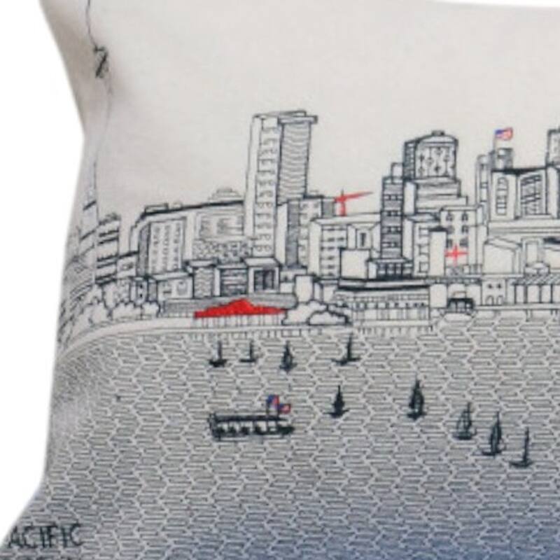 HomeRoots 35" White Seattle Daylight Skyline Lumbar Decorative Pillow