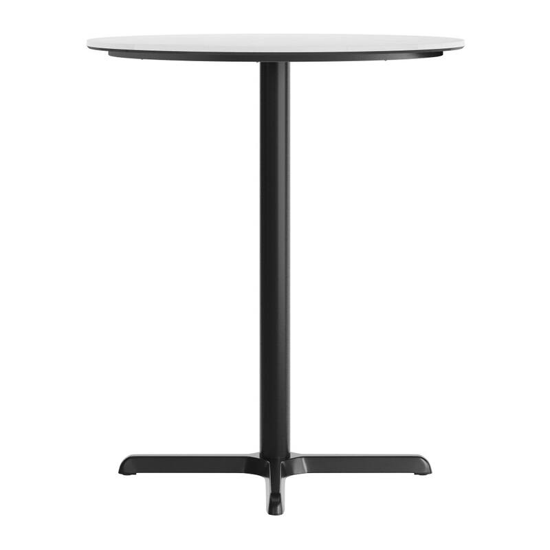 Commercial HPL Tabletop with Bar Height Crisscross Base - 36"W x 36"D x 42"H