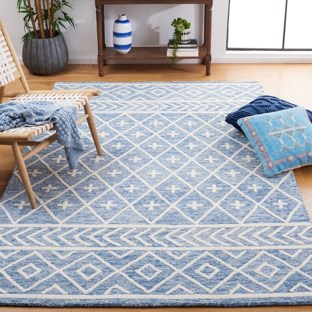 SAFAVIEH Handmade Metro Lousine Moroccan Boho Wool Rug