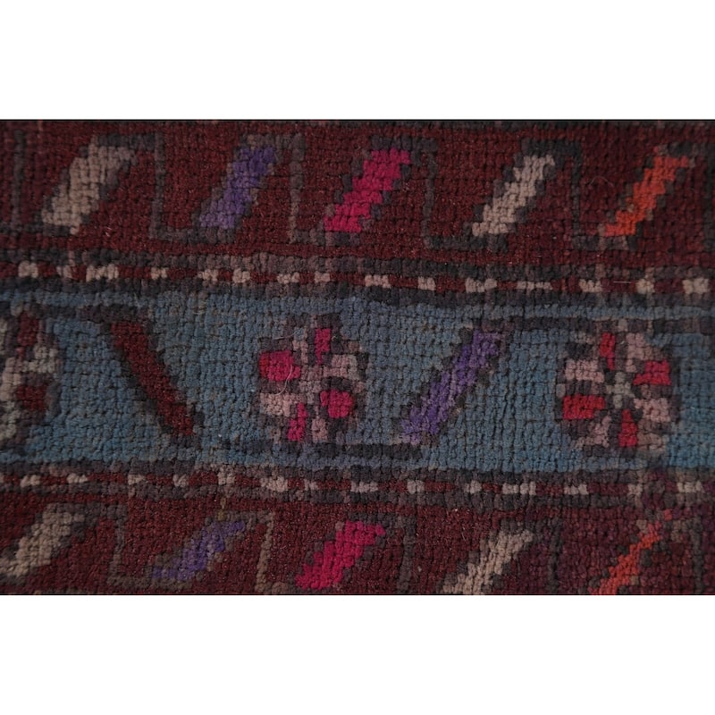 Over-Dyed Meshkin Persian Vintage Runner Rug Hand-Knotted Wool Carpet - 4'3" x 10'5"