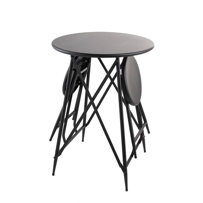 GDFStudio - Mason Multi-Use Foldable Side Table and Seating Set with Sleek Industrial Style