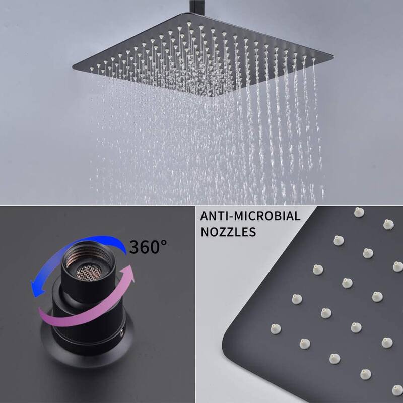 Proox 16" Rainfall Shower Head with Handheld, Shower Faucet Set for Bathroom - 16 inch