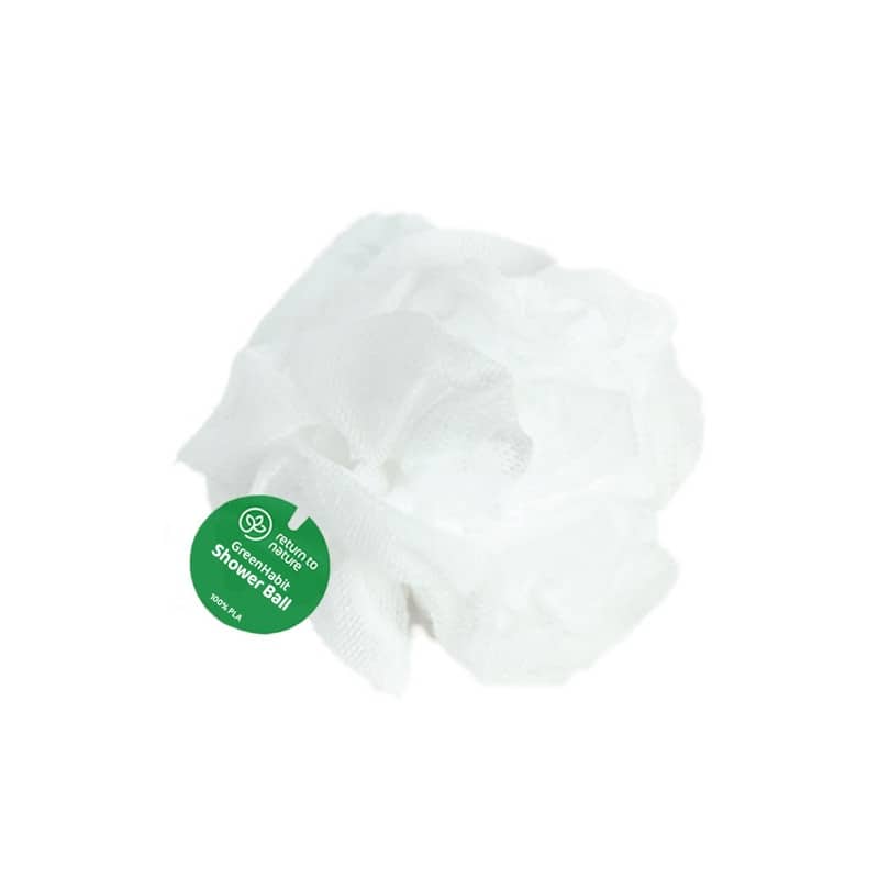 GreenHabit Sensitive Shower Ball - Biomass (PLA100%) No microplastic - one size - one size - White