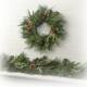 12" Juniper Berry/Pine/Cones Wreath - Green Brown - 12-Inch