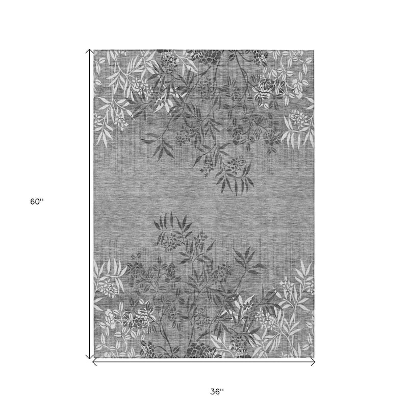 HomeRoots Floral Transitional Rectangle Outdoor Rug
