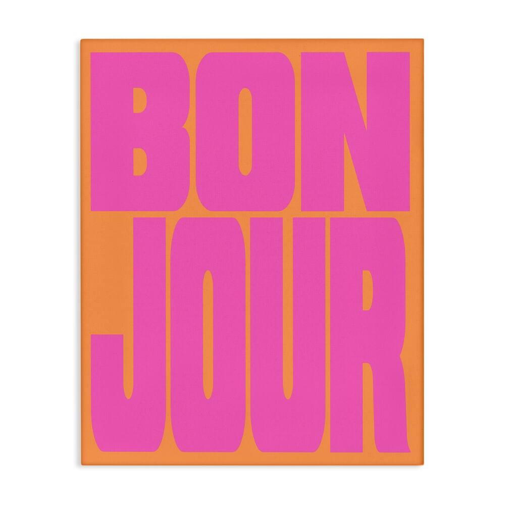Stupell Bonjour Pink & Orange Canvas Wall Art Design By House of Lulu