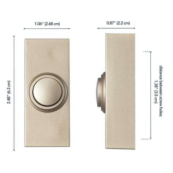 Globe Electric Heath Zenith Metal Wired Lighted Push Doorbell Button