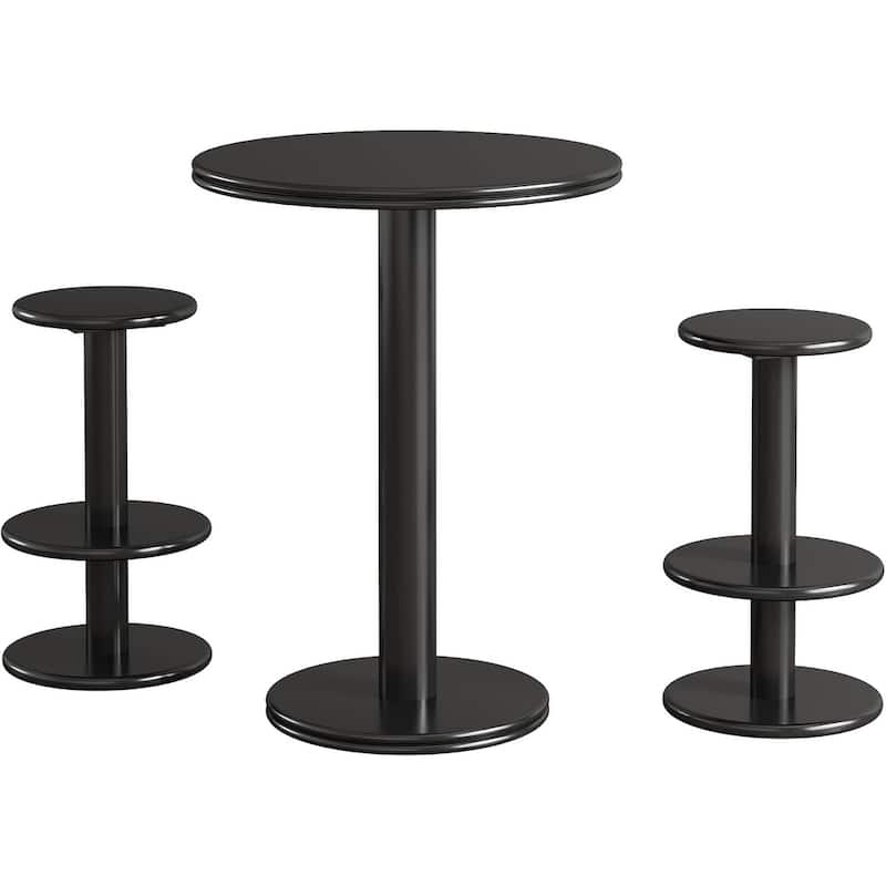 39.4" H Round Bar Table and Chairs Set for Small Bars Kitchen Living Room