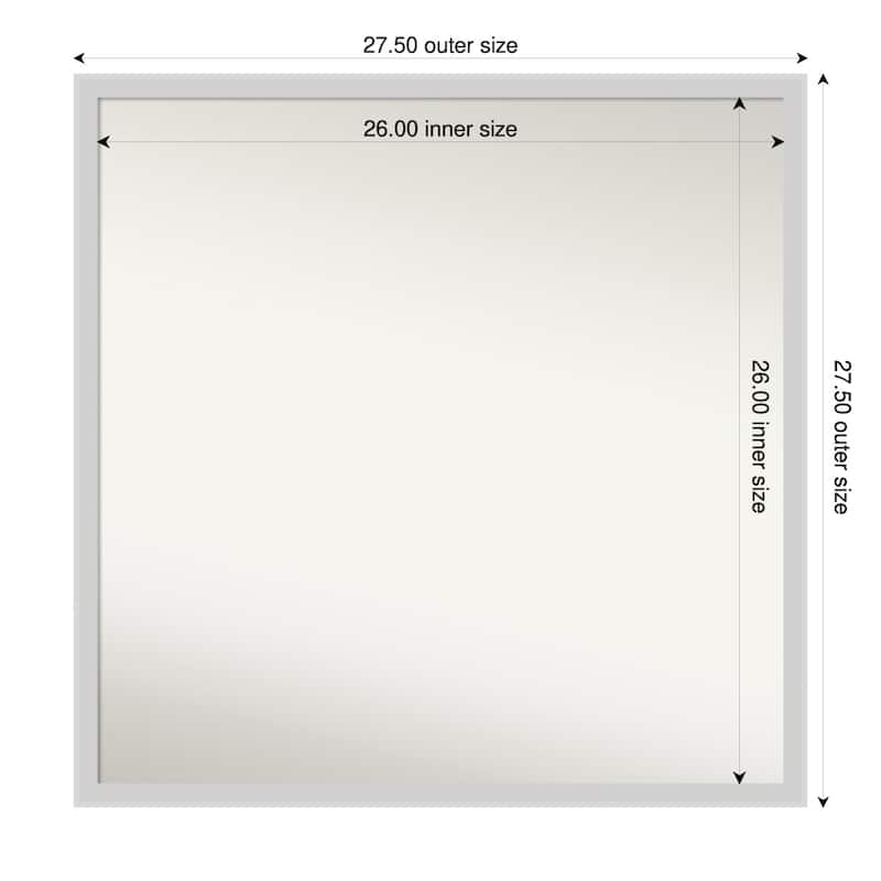 Incline Non-Beveled Wood Framed Wall Mirror - 28 x 28 in - Incline Silver