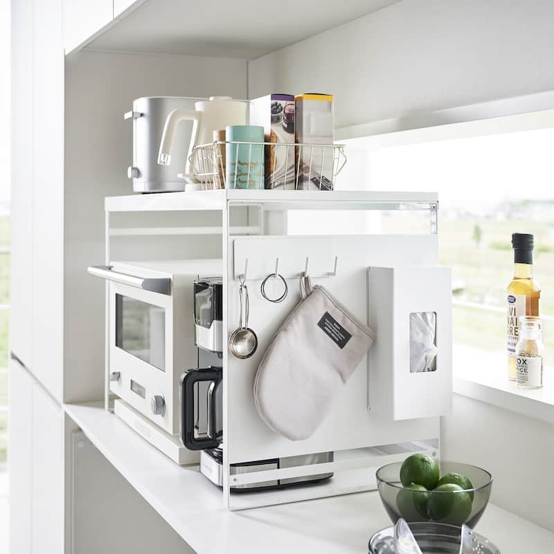 Yamazaki Home Kitchen Appliance Rack, Steel - L 14.72 x W 29.53 x H 18.39 inches