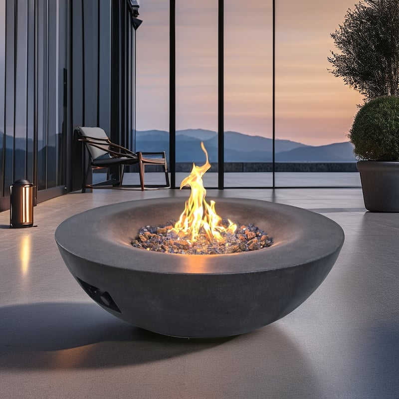 42 Inch Outdoor Concrete Propane Gas Fire Pit Bowl