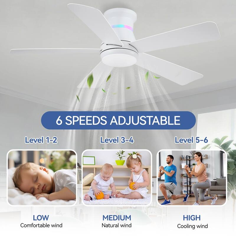46 Inches Ceiling Fan with Light and Remote - 46 Inches