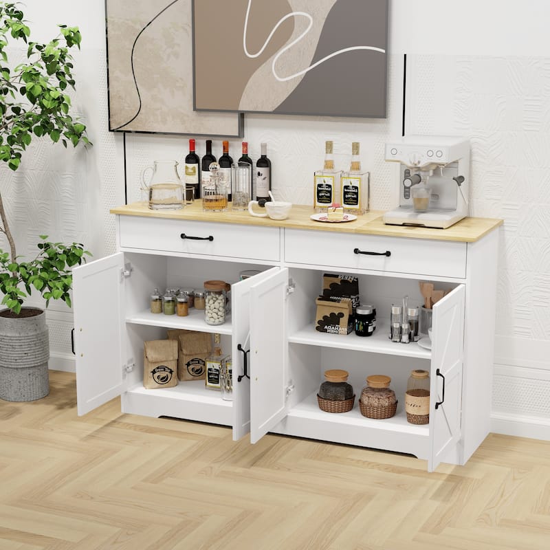Large Farmhouse Buffet Cabinet Storage Sideboard