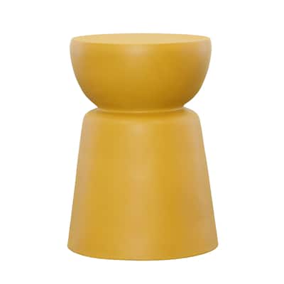 Axton Outdoor Concrete Side Table, Yellow
