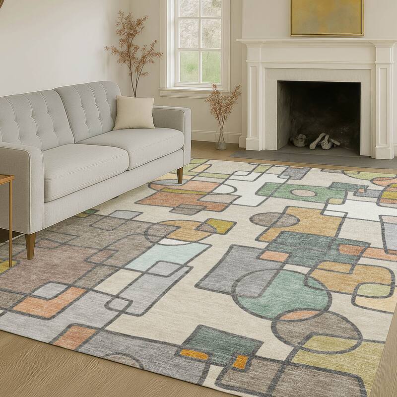 Machine Washable Indoor/ Outdoor Contemporary Prenner Chantille Rug