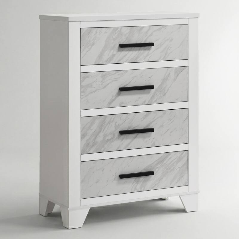 Furniture of America Loris Modern White Wood 4-Drawer Chest
