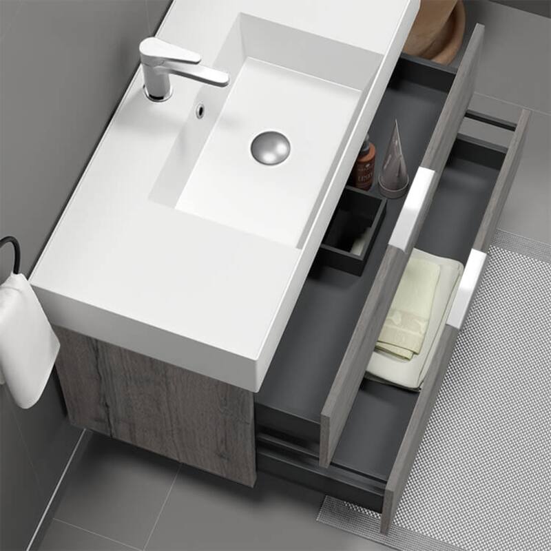 Nameeks Derin-4018-W Derin 40" Wall Mounted Single Basin Vanity Set