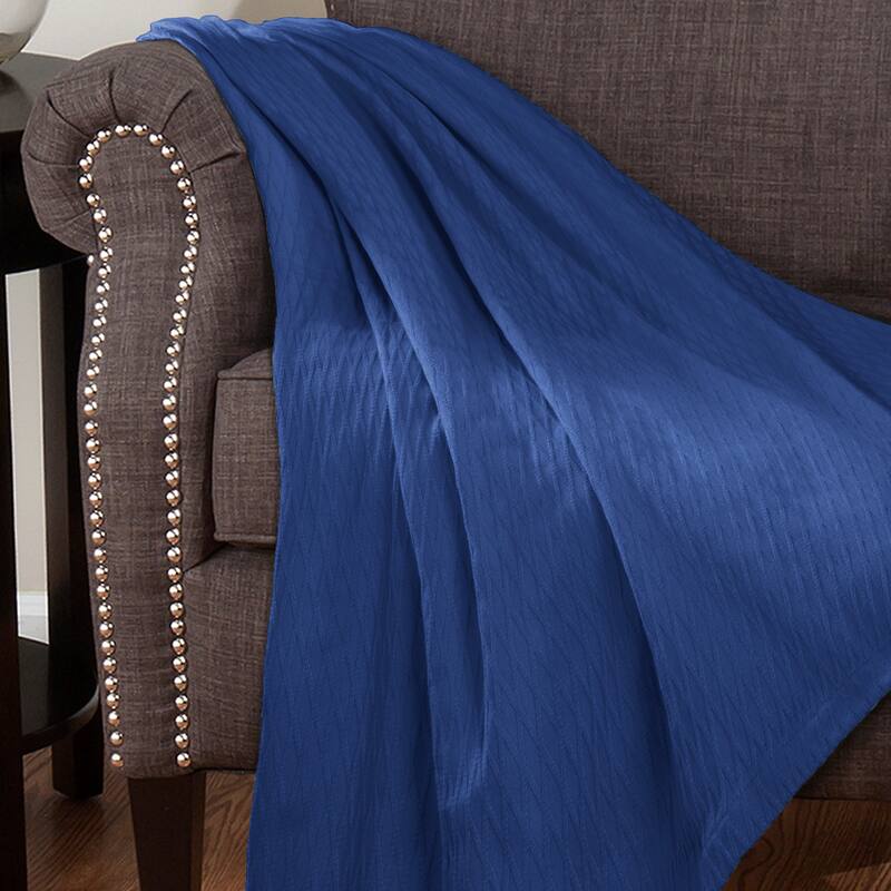 Diamond Weave All-Season Bedding Cotton Blanket by Superior
